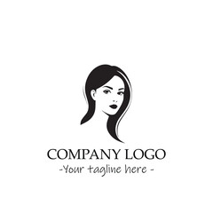 a woman silhouette black and white illustration for logo company vector image