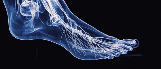 medical x-ray of leg and foot. World Health Day. International Day of Radiology