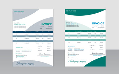 Corporate invoice template for clean, professional accounting and billing with easy-to-use invoice layout for business payments and efficient invoice processing