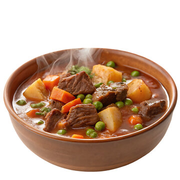 Beef stew isolated on transparent background