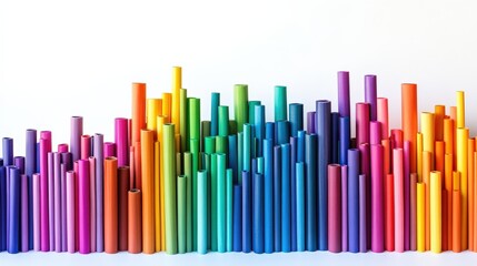 Vibrant Office Supplies on White Background