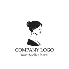 a woman silhouette black and white illustration for logo company vector image