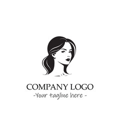 a woman silhouette black and white illustration for logo company vector image