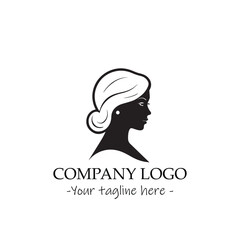 a woman silhouette black and white illustration for logo company vector image