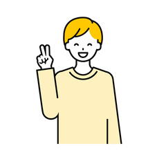 上半身のポーズ_シンプルな大人の男性04