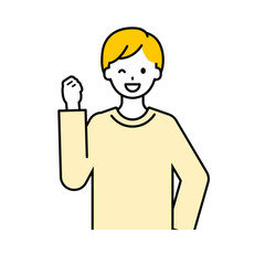 上半身のポーズ_シンプルな大人の男性05