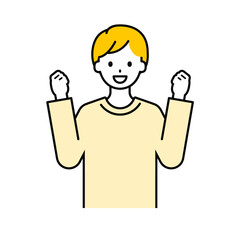 上半身のポーズ_シンプルな大人の男性06