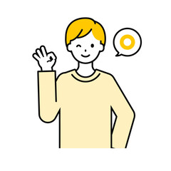 上半身のポーズ_シンプルな大人の男性08