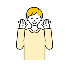 上半身のポーズ_シンプルな大人の男性09