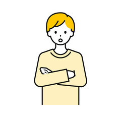 上半身のポーズ_シンプルな大人の男性11