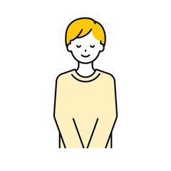 上半身のポーズ_シンプルな大人の男性18