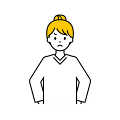 上半身のポーズ_シンプルな大人の女性15