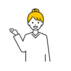 上半身のポーズ_シンプルな大人の女性17