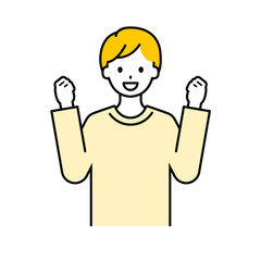 上半身のポーズ_シンプルな大人の男性06