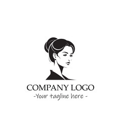 a woman silhouette black and white illustration for logo company vector image