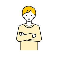 上半身のポーズ_シンプルな大人の男性11