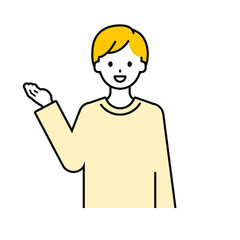 上半身のポーズ_シンプルな大人の男性17