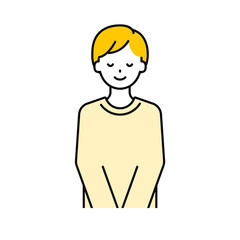 上半身のポーズ_シンプルな大人の男性18