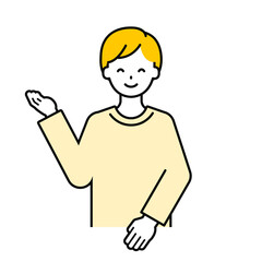 上半身のポーズ_シンプルな大人の男性20