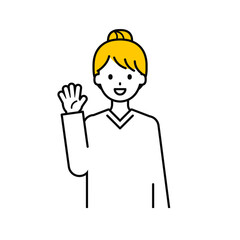上半身のポーズ_シンプルな大人の女性02