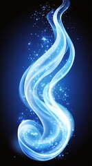 Glowing Blue Abstract Waves.