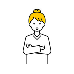 上半身のポーズ_シンプルな大人の女性11