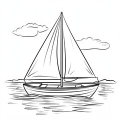Sailboat on the water: A sailboat gracefully glides over calm water, the wind filling its sails as it embarks on a journey across the sea.