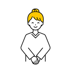 上半身のポーズ_シンプルな大人の女性19