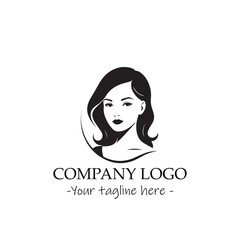 a woman silhouette black and white illustration for logo company vector image