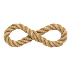 Obraz premium Twisted Natural Jute Rope in Infinity Shape Design