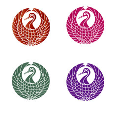 カラー家紋：鶴の丸（透過可）