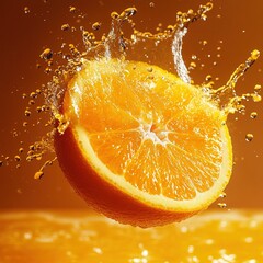 Orange slice in water splash (3)