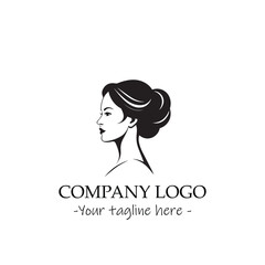 a woman silhouette black and white illustration for logo company vector image