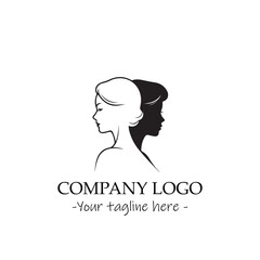 a woman silhouette black and white illustration for logo company vector image