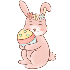 rabbit, easter bunny, bunny, animal, april, cartoon, celebration, character, culture, decoration, event, festive, flower, greeting, holiday, nature, seasonal, speckled, spring, springtime, traditional