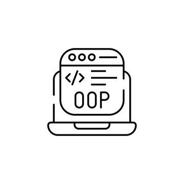 OOP Code icon design with white background stock illustration