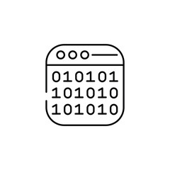 Binary Coding icon design with white background stock illustration
