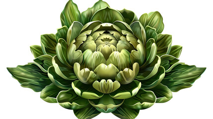 Fototapeta premium Floral Artichoke: An artistically rendered artichoke, its intricate layers and vibrant hues capture the essence of natural beauty