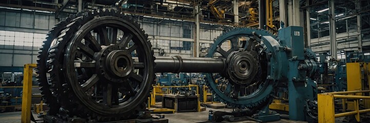 Fototapeta premium Large gears in a factory