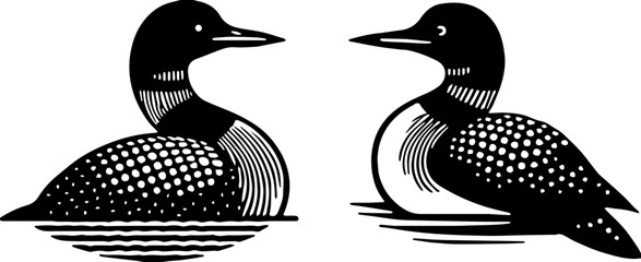 Silhouette of duck.