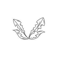 line sketch of dandelion leaves