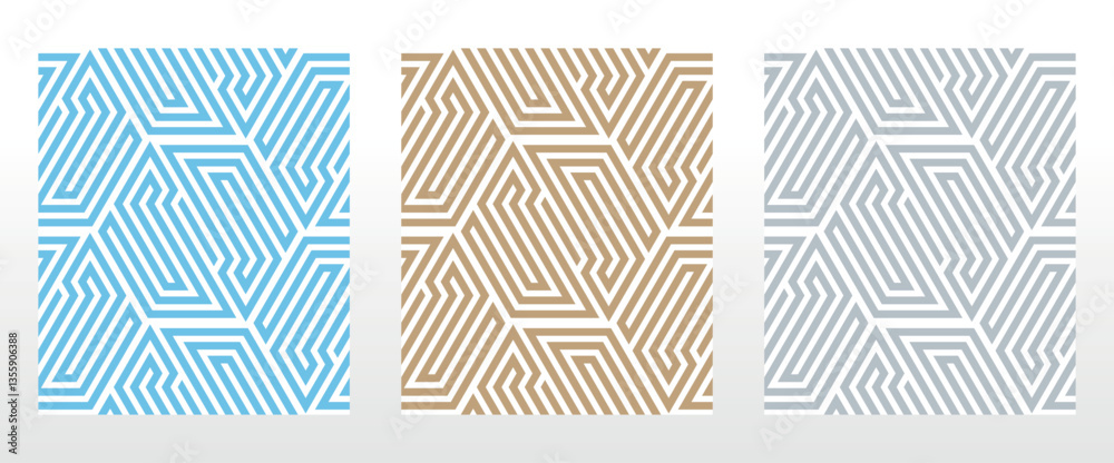 Aufkleber Set of abstract geometric patterns. Seamless vector backgrounds. Colored ornaments Graphic modern patterns Simple lattice graphic design