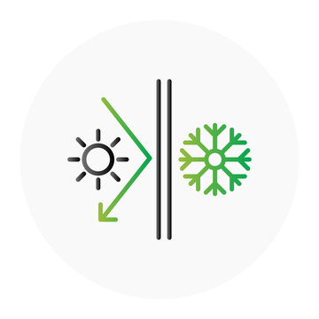 Thermal Insulation Efficiency Icon. Heat and Cold Regulation Symbol. Illustration for Energy Saving Concept.