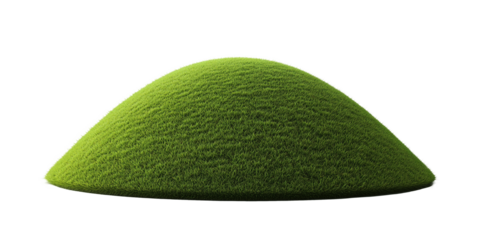 3D illustration of green grass isolated on transparent background,green grassy hills for poster banner cover design