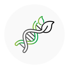 DNA Genetic Modification Icon. Gene Editing and Agriculture Symbol. Illustration for Biotech Farming Concept.