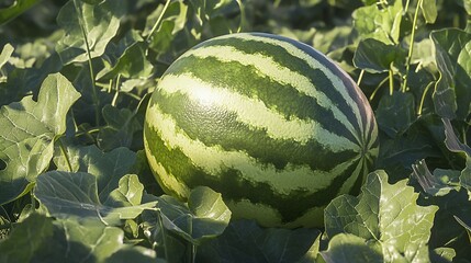Ripe watermelon field agriculture summer sun