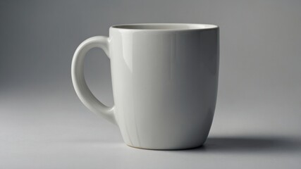 "Minimalist White Ceramic Mug – Elegant Studio Product Photography"
