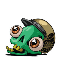 Cool Skull Urban Cartoon Vector Illustration