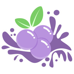 Grape Juice Splash Vector Illustration