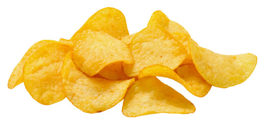 Delicious potato chips cut out


